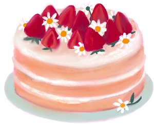 Dreamy Painterly Strawberry Cake